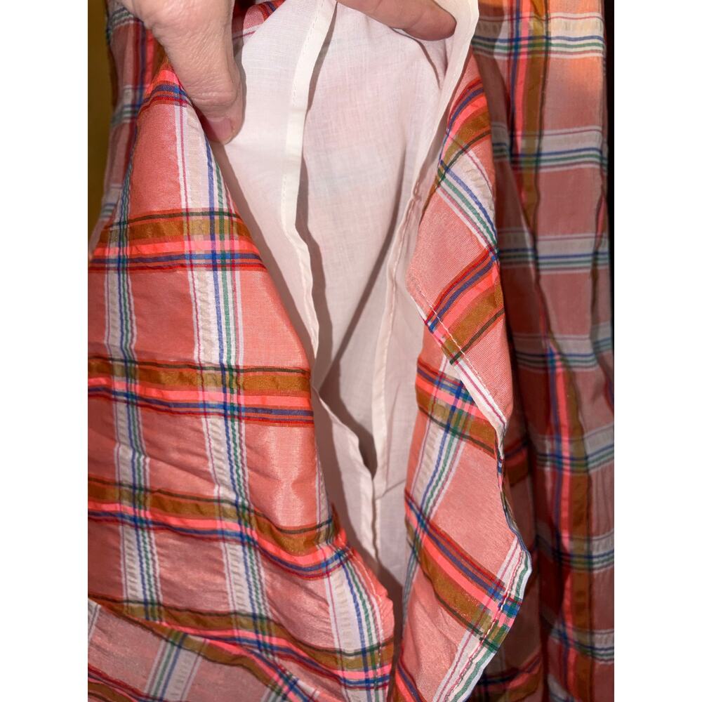 Corey Lynn Calter Cordelia Midi Dress Medium Plaid Seersucker Cotton Blend NWT - Picture 6 of 7